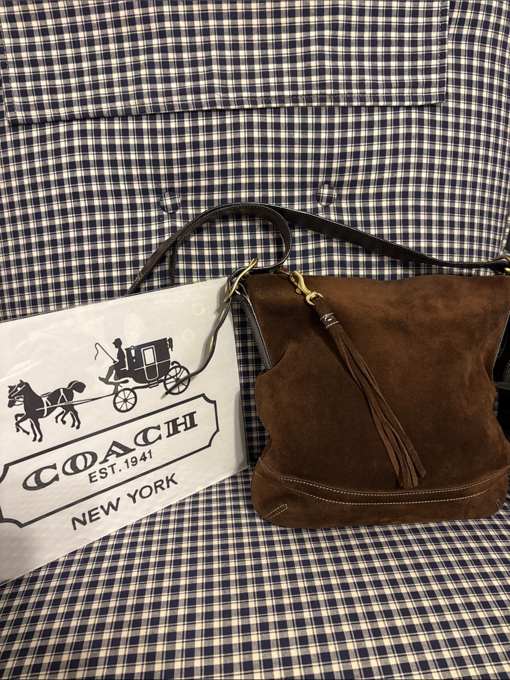 Coach vintage legacy Brown Suede Tasseled  Bag